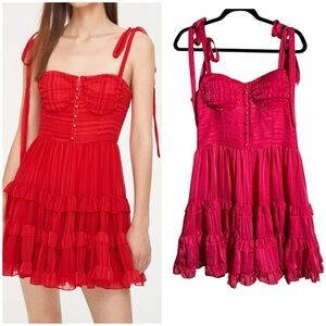 Cider Red Tiered Dress